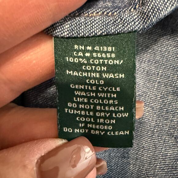 Women's Ralph Lauren Denim Blue Jean Pullover Button Front Tunic Size Medium - Picture 5 of 9